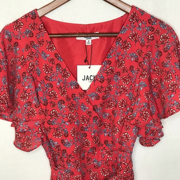 Jack by BB Dakota Friendly Fire wrap dress New 2 - Picture 5 of 8